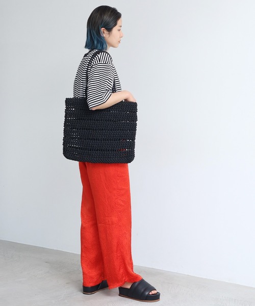 note et silence （ノートエシロンス）の「ナイロン透かし編みバッグ（トートバッグ・レディース・ピンク/ブラック・FREE）」の19枚目の写真