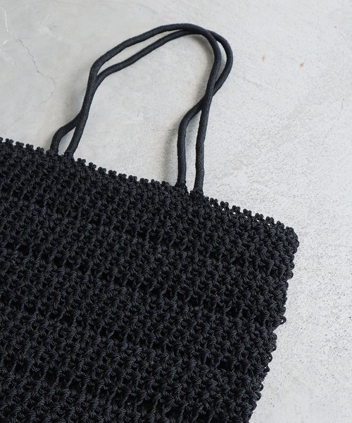 note et silence （ノートエシロンス）の「ナイロン透かし編みバッグ（トートバッグ・レディース・ピンク/ブラック・FREE）」の8枚目の写真