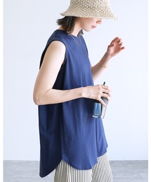 reca | 綿100％！シンプルショルダータックノースリーブカットソー(タンクトップ)