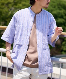 CIAOPANIC TYPY | 麻レーヨンストライプ半袖シャツ(シャツ/ブラウス)