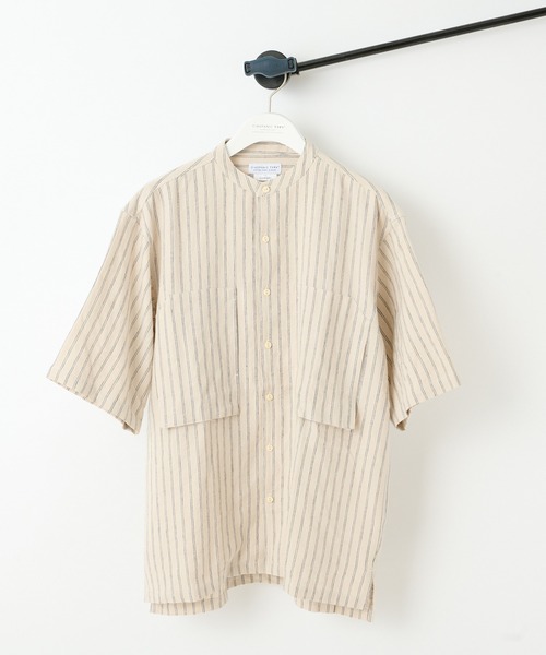 CIAOPANIC TYPY（チャオパニックティピー）の「麻レーヨンストライプ半袖シャツ（シャツ/ブラウス・メンズ・オレンジ/ブルー/アイボリー・MEDIUM/LARGE）」の17枚目の写真