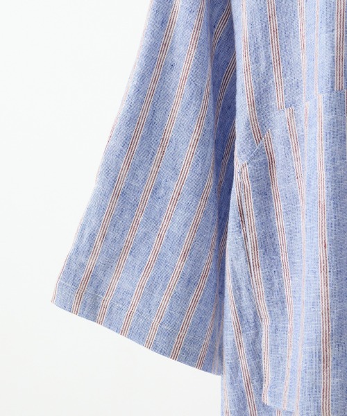 CIAOPANIC TYPY（チャオパニックティピー）の「麻レーヨンストライプ半袖シャツ（シャツ/ブラウス・メンズ・オレンジ/ブルー/アイボリー・MEDIUM/LARGE）」の11枚目の写真