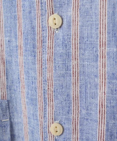 CIAOPANIC TYPY（チャオパニックティピー）の「麻レーヨンストライプ半袖シャツ（シャツ/ブラウス・メンズ・オレンジ/ブルー/アイボリー・MEDIUM/LARGE）」の14枚目の写真