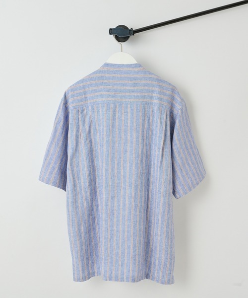 CIAOPANIC TYPY（チャオパニックティピー）の「麻レーヨンストライプ半袖シャツ（シャツ/ブラウス・メンズ・オレンジ/ブルー/アイボリー・MEDIUM/LARGE）」の15枚目の写真