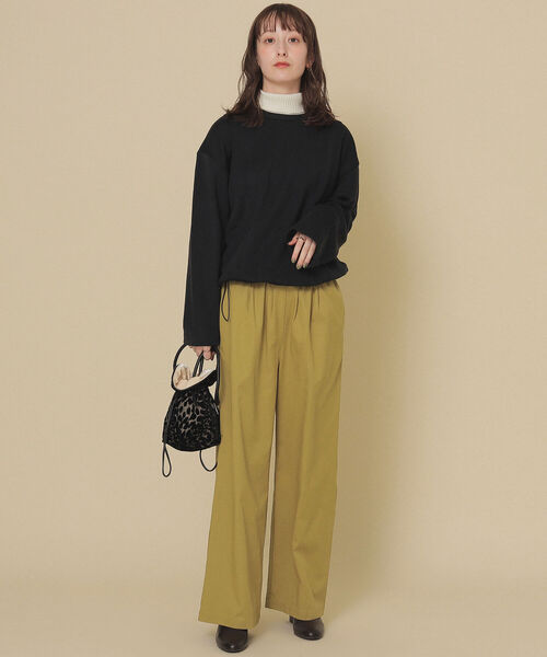 Ray BEAMS（レイビームス）の「CONTROL FREAK × Ray BEAMS / 別注 シアー ベロア 巾着 バッグ（ショルダーバッグ・レディース・ブラック/ワイン・ONE SIZE）」の3枚目の写真