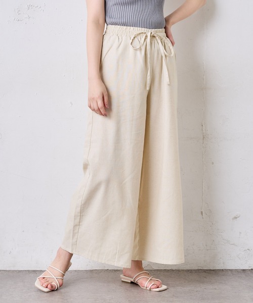 natural couture（ナチュラルクチュール）の「シンプルリネンリラックスパンツ（その他パンツ・レディース・アイボリー/ブラック/カーキ・FREE）」の18枚目の写真