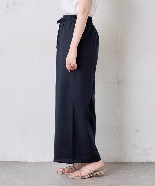 natural couture（ナチュラルクチュール）の「シンプルリネンリラックスパンツ（その他パンツ・レディース・アイボリー/ブラック/カーキ・FREE）」の9枚目の写真