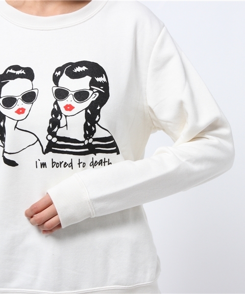 WEGO（ウィゴー）の「WEGO/ガールプリントスウェット（スウェット・レディース・ホワイト/ダークグリーン/ネイビー/ワイン・FREE）」の12枚目の写真