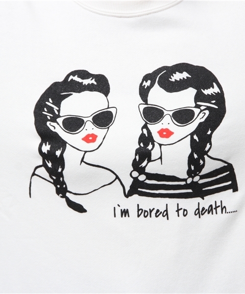 WEGO（ウィゴー）の「WEGO/ガールプリントスウェット（スウェット・レディース・ホワイト/ダークグリーン/ネイビー/ワイン・FREE）」の6枚目の写真