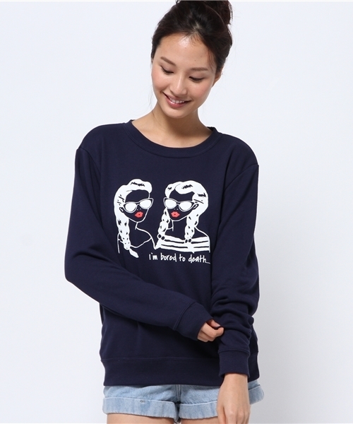 WEGO（ウィゴー）の「WEGO/ガールプリントスウェット（スウェット・レディース・ホワイト/ダークグリーン/ネイビー/ワイン・FREE）」の16枚目の写真