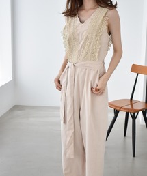 solleim（ソルレム）の「レースVネックオールインワン（サロペット/オーバーオール）」