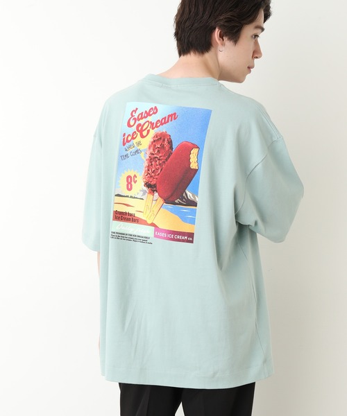 JUNRED(ジュンレッド)の「レトロポスターアイスクリームTee(Tシャツ/カットソー・メンズ・ホワイト/ミント/サックスブルー・M/S/L)」の2枚目の写真