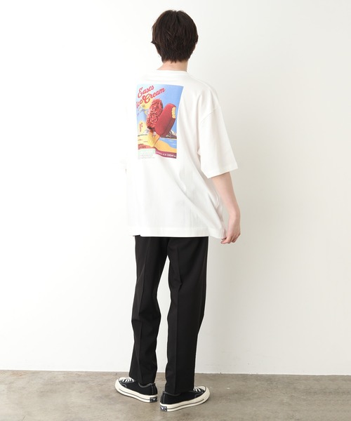 JUNRED(ジュンレッド)の「レトロポスターアイスクリームTee(Tシャツ/カットソー・メンズ・ホワイト/ミント/サックスブルー・M/S/L)」の14枚目の写真