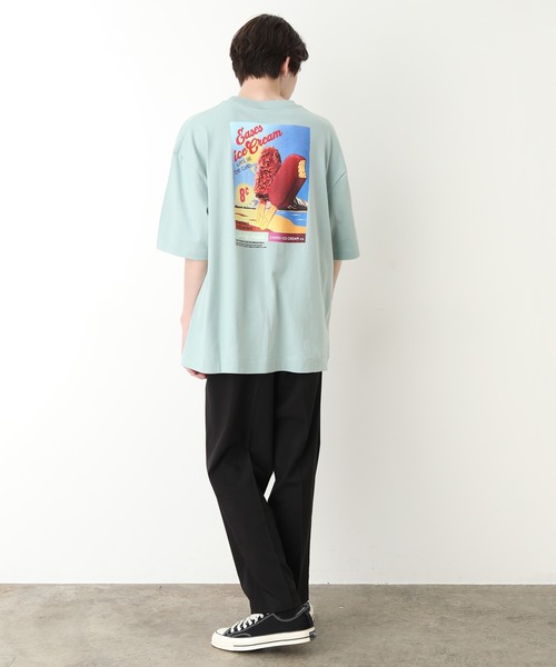 JUNRED(ジュンレッド)の「レトロポスターアイスクリームTee(Tシャツ/カットソー・メンズ・ホワイト/ミント/サックスブルー・M/S/L)」の7枚目の写真