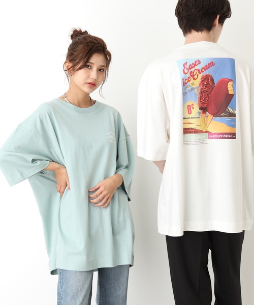 JUNRED(ジュンレッド)の「レトロポスターアイスクリームTee(Tシャツ/カットソー・メンズ・ホワイト/ミント/サックスブルー・M/S/L)」の6枚目の写真