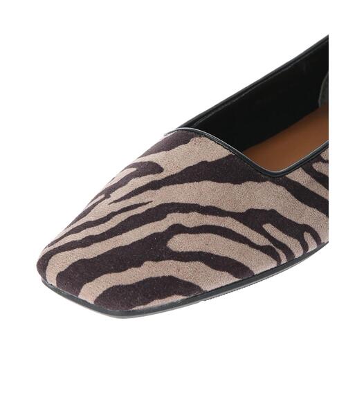 CRAFT STANDARD BOUTIQUE（クラフトスタンダードブティック）の「ふっくらクッションゼブラ柄スクエアフラットシューズ　＊（バレエシューズ・レディース・その他1・M/L/S）」の8枚目の写真