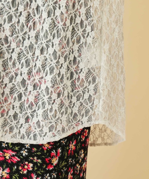 MADEMOISELLE ROPE'（マドモアゼル ロペ）の「ボリュームスリーブフラワーレースブラウス（シャツ/ブラウス・レディース・ホワイト/ブラック・38）」の13枚目の写真