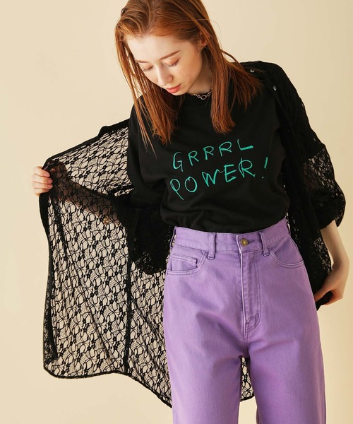 MADEMOISELLE ROPE'（マドモアゼル ロペ）の「ボリュームスリーブフラワーレースブラウス（シャツ/ブラウス・レディース・ホワイト/ブラック・38）」の5枚目の写真