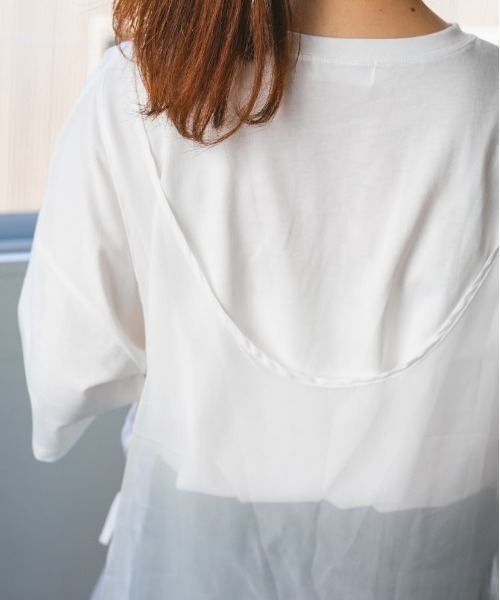 nemne store(ネンネストア)の「サイドリボンシアーベストワンピ(チュニック・レディース・オフホワイト/モカ・フリー)」の21枚目の写真