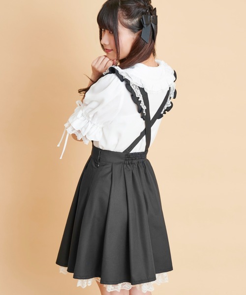 Secret Honey(シークレットハニー)の「レースアップエプロンジャンパードレス(ワンピース・レディース・ブラック/ピンク/ワインレッド/ブラック系その他・MEDIUM)」の14枚目の写真