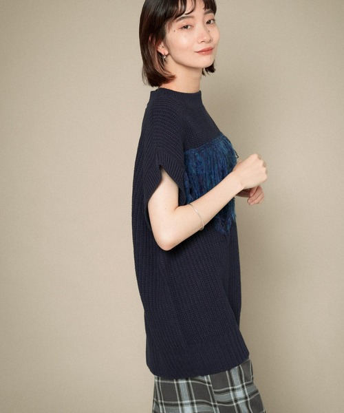KBF(ケイビーエフ)の「MIXカラーランダムフリンジベスト(ベスト・レディース・ライトグレー/ネイビー/オリーブ・ONE)」の18枚目の写真