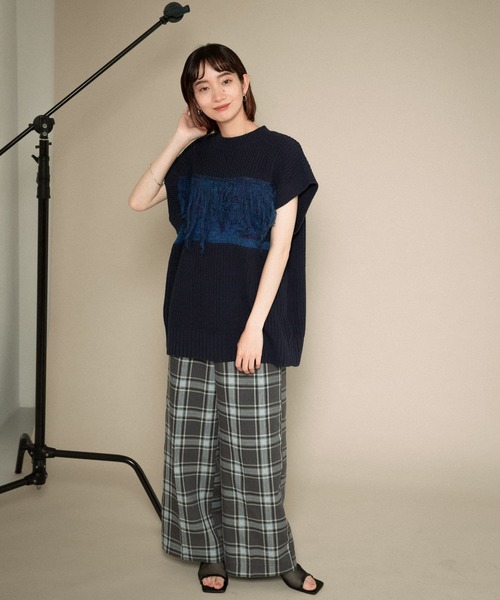 KBF（ケイビーエフ）の「MIXカラーランダムフリンジベスト（ベスト