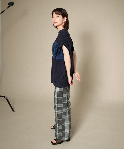 KBF(ケイビーエフ)の「MIXカラーランダムフリンジベスト(ベスト・レディース・ライトグレー/ネイビー/オリーブ・ONE)」の22枚目の写真