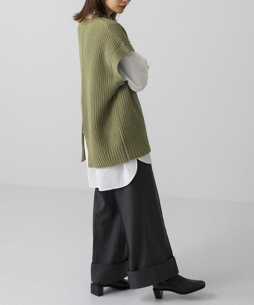 KBF(ケイビーエフ)の「MIXカラーランダムフリンジベスト(ベスト・レディース・ライトグレー/ネイビー/オリーブ・ONE)」の14枚目の写真