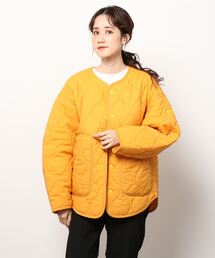 【WILDTHINGS / ワイルドシングス】W'S NO COLLAR QUILTED JACKET｜ノーカラーキルティッドジャケット