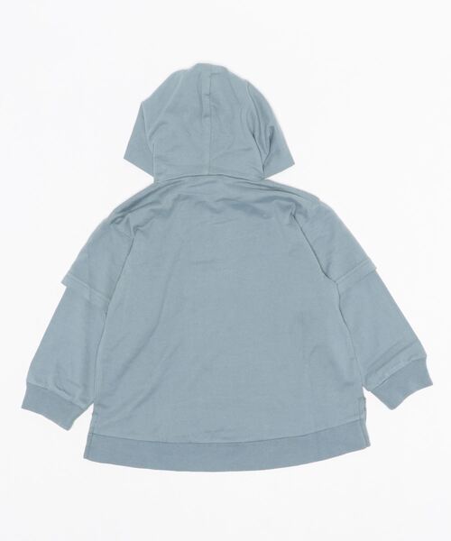 GROOVY COLORS（グルービーカラーズ）の「天竺 SF レイヤード パーカー（パーカー・キッズ・ブルー/チャコールグレー/カーキ・100/120/110）」の4枚目の写真