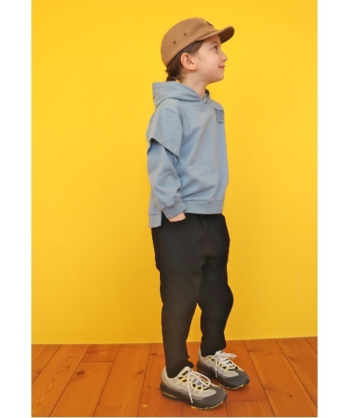 GROOVY COLORS（グルービーカラーズ）の「天竺 SF レイヤード パーカー（パーカー・キッズ・ブルー/チャコールグレー/カーキ・100/120/110）」の6枚目の写真