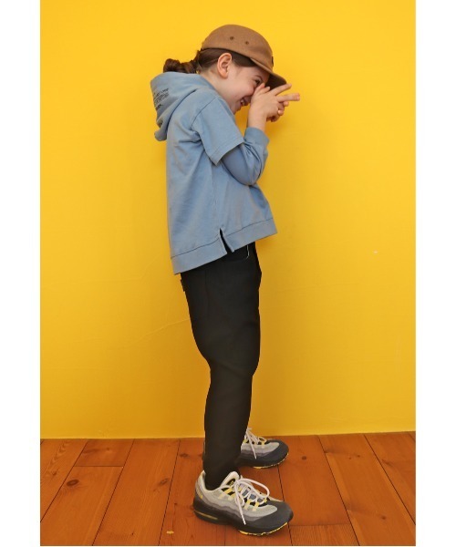 GROOVY COLORS（グルービーカラーズ）の「天竺 SF レイヤード パーカー（パーカー・キッズ・ブルー/チャコールグレー/カーキ・100/120/110）」の7枚目の写真