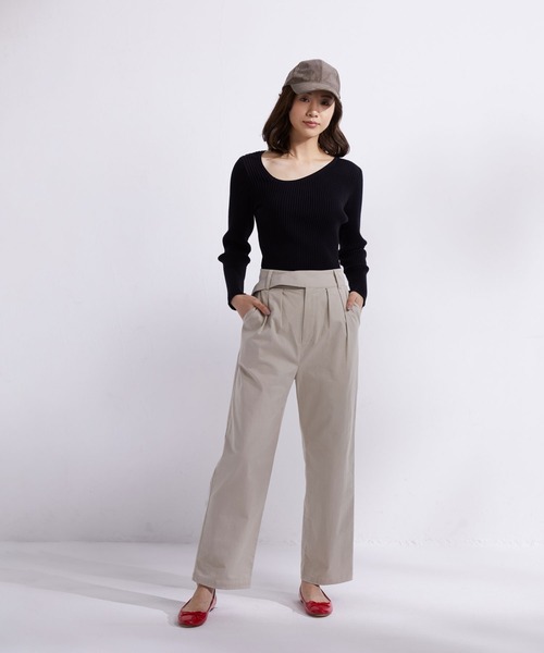 SAISON DE PAPILLON(セゾンドパピヨン)の「ハイウエストストレートパンツ(その他パンツ・レディース・ブラウン/イエロー/ブラック/ベージュ・M/S/L)」の18枚目の写真