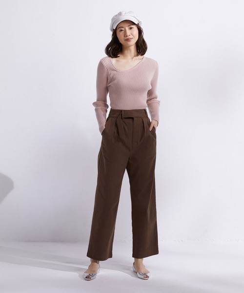 SAISON DE PAPILLON(セゾンドパピヨン)の「ハイウエストストレートパンツ(その他パンツ・レディース・ブラウン/イエロー/ブラック/ベージュ・M/S/L)」の10枚目の写真