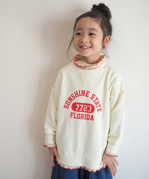 CIAOPANIC TYPY（チャオパニックティピー）の「【KIDS】ピグメントカレッジスウェット（スウェット・キッズ・ホワイト/チャコールグレー/ベージュ/カーキ/オレンジ・SMALL/MEDIUM/LARGE/X-LARGE/XX-LARGE）」の2枚目の写真