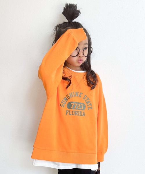 CIAOPANIC TYPY（チャオパニックティピー）の「【KIDS】ピグメントカレッジスウェット（スウェット・キッズ・ホワイト/チャコールグレー/ベージュ/カーキ/オレンジ・SMALL/MEDIUM/LARGE/X-LARGE/XX-LARGE）」の5枚目の写真