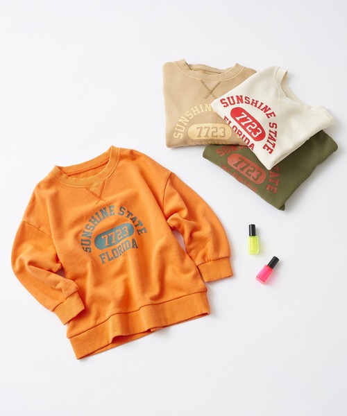 CIAOPANIC TYPY（チャオパニックティピー）の「【KIDS】ピグメントカレッジスウェット（スウェット・キッズ・ホワイト/チャコールグレー/ベージュ/カーキ/オレンジ・SMALL/MEDIUM/LARGE/X-LARGE/XX-LARGE）」の9枚目の写真