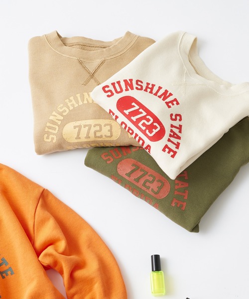 CIAOPANIC TYPY（チャオパニックティピー）の「【KIDS】ピグメントカレッジスウェット（スウェット・キッズ・ホワイト/チャコールグレー/ベージュ/カーキ/オレンジ・SMALL/MEDIUM/LARGE/X-LARGE/XX-LARGE）」の13枚目の写真