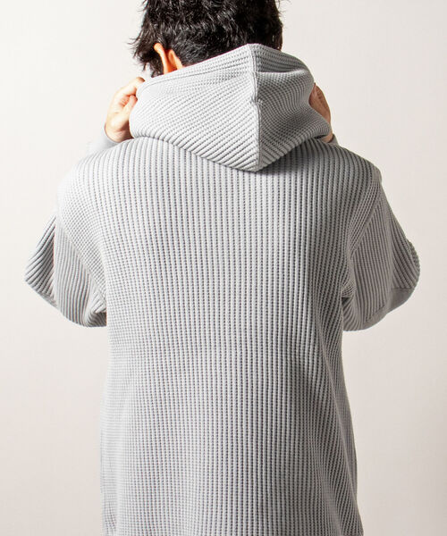 GLOSTER（グロスター）の「【GLOSTER/グロスター】鬼ワッフルフーディ プルオーバーパーカー ヘビーウエイト（パーカー・メンズ・グレー/キナリ・MEDIUM/LARGE）」の8枚目の写真