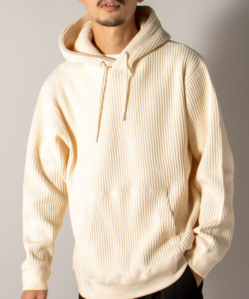 GLOSTER（グロスター）の「【GLOSTER/グロスター】鬼ワッフルフーディ プルオーバーパーカー ヘビーウエイト（パーカー・メンズ・グレー/キナリ・MEDIUM/LARGE）」の7枚目の写真