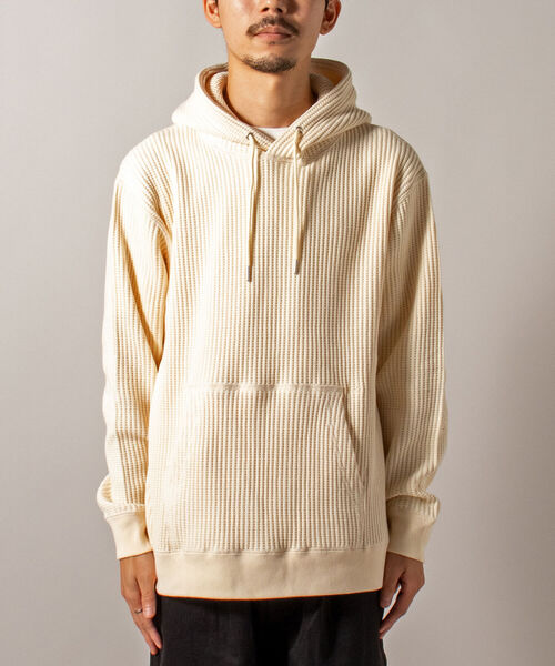 GLOSTER（グロスター）の「【GLOSTER/グロスター】鬼ワッフルフーディ プルオーバーパーカー ヘビーウエイト（パーカー・メンズ・グレー/キナリ・MEDIUM/LARGE）」の5枚目の写真