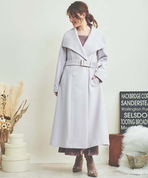 NOELA（ノエラ）の「ショールカラーウールトレンチコート（トレンチコート・レディース・ボルドー/オフホワイト/ラベンダー・S/M）」の21枚目の写真