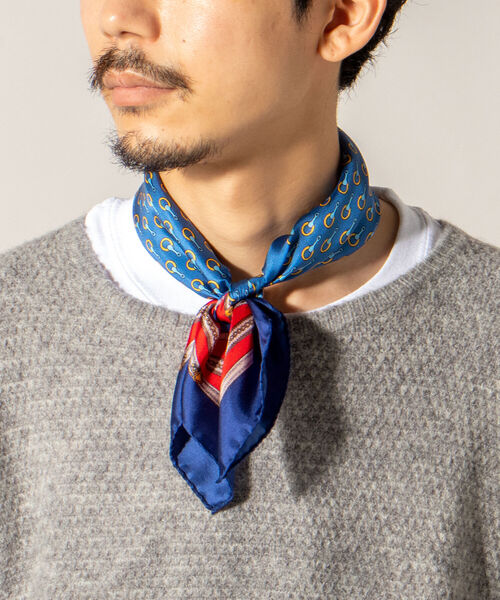 GLOSTER（グロスター）の「【LELLE/レレ】GLOSTER別注スカーフ（バンダナ/スカーフ・メンズ・ブルー系その他/ブルー系その他2/その他・FREE）」の4枚目の写真