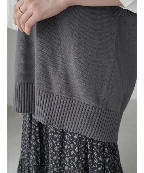 AMERICAN HOLIC（アメリカンホリック）の「Vネックニットベスト（ベスト・レディース・アイボリー/チャコールグレー・FREE）」の19枚目の写真