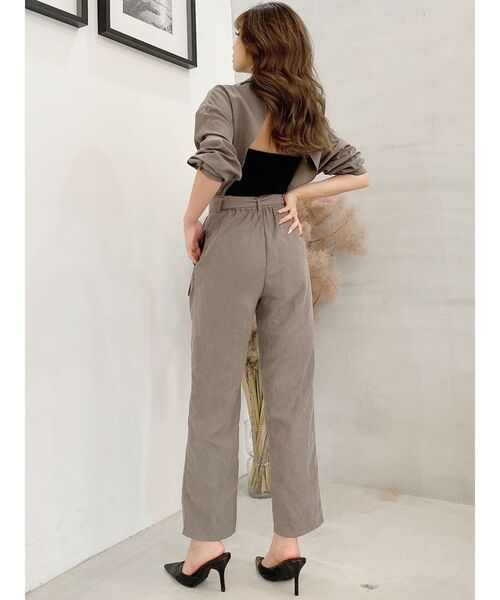 GYDA（ジェイダ）の「BACK OPEN PEACH SKINロンパース（サロペット/オーバーオール・レディース・チャコールグレー/カーキ・FREE）」の15枚目の写真