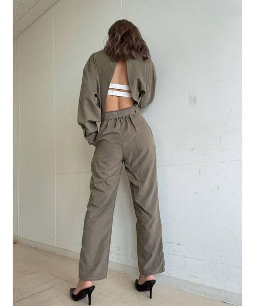 GYDA（ジェイダ）の「BACK OPEN PEACH SKINロンパース（サロペット/オーバーオール・レディース・チャコールグレー/カーキ・FREE）」の18枚目の写真