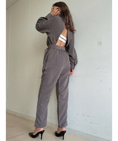 GYDA（ジェイダ）の「BACK OPEN PEACH SKINロンパース（サロペット/オーバーオール・レディース・チャコールグレー/カーキ・FREE）」の21枚目の写真