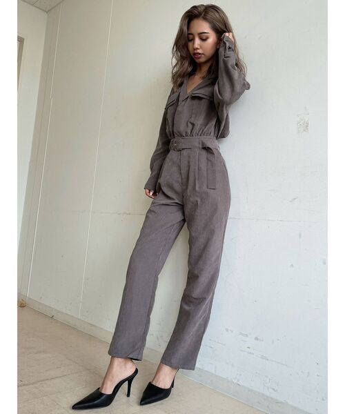 GYDA（ジェイダ）の「BACK OPEN PEACH SKINロンパース（サロペット/オーバーオール・レディース・チャコールグレー/カーキ・FREE）」の22枚目の写真