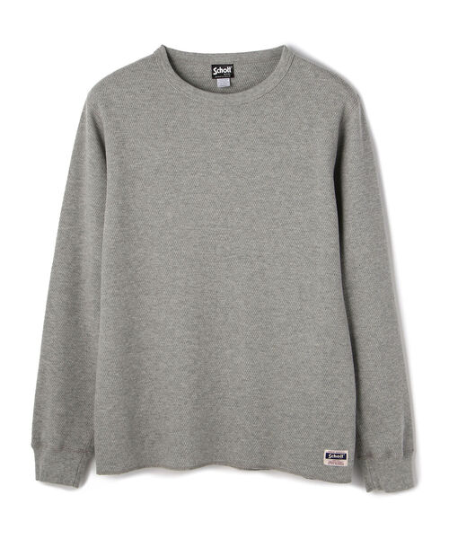 schott（ショット）の「Schott/ショット/LS HONEYCOMB CREWNECK T-SHIRT/ハニカム クルーネック Tシャツ（Tシャツ/カットソー・メンズ・ブラック/ホワイト/ライトブルーグレー・MEDIUM/SMALL/LARGE/XX-LARGE/X-LARGE）」の3枚目の写真
