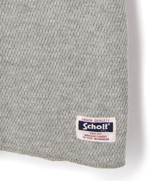 schott（ショット）の「Schott/ショット/LS HONEYCOMB CREWNECK T-SHIRT/ハニカム クルーネック Tシャツ（Tシャツ/カットソー・メンズ・ブラック/ホワイト/ライトブルーグレー・MEDIUM/SMALL/LARGE/XX-LARGE/X-LARGE）」の8枚目の写真